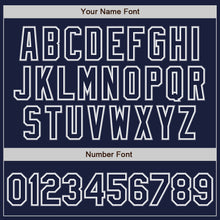 Загрузить изображение в средство просмотра галереи, Custom Navy White-Gray Bomber Varsity Letterman Zipper Jacket