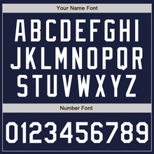 Загрузить изображение в средство просмотра галереи, Custom Navy White Bomber Varsity Letterman Zipper Jacket