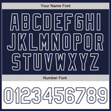 Загрузить изображение в средство просмотра галереи, Custom Navy White Bomber Varsity Letterman Two Tone Zipper Jacket