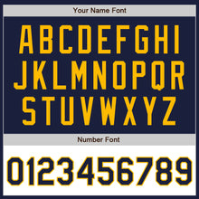 Load image into Gallery viewer, Custom Navy Gold-White Bomber Varsity Letterman Two Tone Zipper Jacket