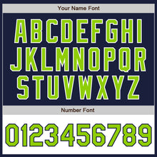 Загрузить изображение в средство просмотра галереи, Custom Navy Neon Green-White Bomber Varsity Letterman Two Tone Zipper Jacket