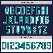 Загрузить изображение в средство просмотра галереи, Custom Navy Teal-White Bomber Varsity Letterman Two Tone Zipper Jacket