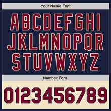 Загрузить изображение в средство просмотра галереи, Custom Navy Maroon-Cream Bomber Varsity Letterman Two Tone Zipper Jacket