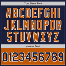 Загрузить изображение в средство просмотра галереи, Custom Navy Texas Orange-White Bomber Varsity Letterman Two Tone Zipper Jacket