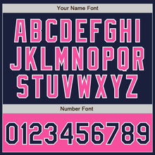 Загрузить изображение в средство просмотра галереи, Custom Navy Pink-White Bomber Varsity Letterman Two Tone Zipper Jacket