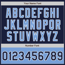 Загрузить изображение в средство просмотра галереи, Custom Navy Light Blue-White Bomber Varsity Letterman Two Tone Zipper Jacket