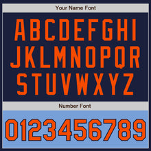 Загрузить изображение в средство просмотра галереи, Custom Navy Orange-Light Blue Bomber Varsity Letterman Two Tone Zipper Jacket