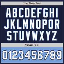 Загрузить изображение в средство просмотра галереи, Custom Navy White-Light Blue Bomber Varsity Letterman Two Tone Zipper Jacket