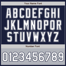 Charger l'image dans la galerie, Custom Navy White-Gray Bomber Varsity Letterman Two Tone Zipper Jacket