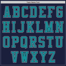 Charger l'image dans la galerie, Custom Navy Gray-Teal Bomber Varsity Letterman Two Tone Zipper Jacket