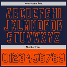 Загрузить изображение в средство просмотра галереи, Custom Navy Orange Bomber Varsity Letterman Two Tone Zipper Jacket