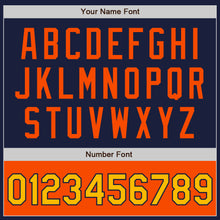 Загрузить изображение в средство просмотра галереи, Custom Navy Orange-Gold Bomber Varsity Letterman Two Tone Zipper Jacket