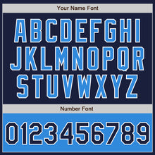 Загрузить изображение в средство просмотра галереи, Custom Navy Powder Blue-White Bomber Varsity Letterman Two Tone Zipper Jacket