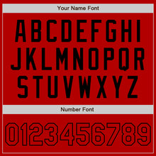 Load image into Gallery viewer, Custom Red Black Bomber Varsity Letterman Zipper Jacket