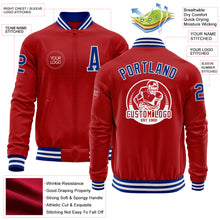 Load image into Gallery viewer, Custom Red Royal-White Bomber Varsity Letterman Zipper Jacket
