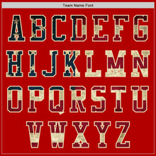 Load image into Gallery viewer, Custom Red Vintage USA Flag-Cream Bomber Varsity Letterman Zipper Jacket