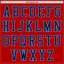 Load image into Gallery viewer, Custom Red Navy-Light Blue Bomber Varsity Letterman Two Tone Zipper Jacket