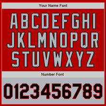 Load image into Gallery viewer, Custom Red Gray-Black Bomber Varsity Letterman Two Tone Zipper Jacket