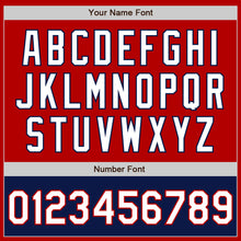 Load image into Gallery viewer, Custom Red White-Navy Bomber Varsity Letterman Two Tone Zipper Jacket