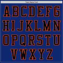 Load image into Gallery viewer, Custom Royal Black-Orange Bomber Varsity Letterman Zipper Jacket