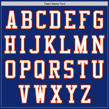 Charger l'image dans la galerie, Custom Royal White-Orange Bomber Varsity Letterman Zipper Jacket