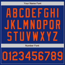 Load image into Gallery viewer, Custom Royal Orange Bomber Varsity Letterman Zipper Jacket