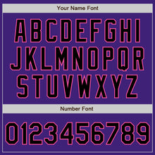 Charger l'image dans la galerie, Custom Purple Black-Pink Bomber Varsity Letterman Zipper Jacket