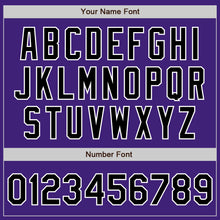 Charger l'image dans la galerie, Custom Purple Black-White Bomber Varsity Letterman Zipper Jacket