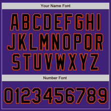 Charger l'image dans la galerie, Custom Purple Black-Orange Bomber Varsity Letterman Zipper Jacket