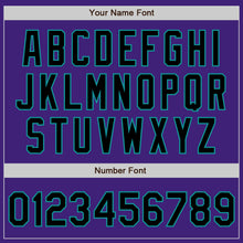 Charger l'image dans la galerie, Custom Purple Black-Teal Bomber Varsity Letterman Zipper Jacket