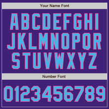 Charger l'image dans la galerie, Custom Purple Sky Blue Pink-Black Bomber Varsity Letterman Zipper Jacket