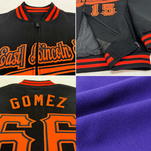 Charger l'image dans la galerie, Custom Purple Aqua Pink-Black Bomber Varsity Letterman Zipper Jacket