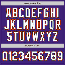 Charger l'image dans la galerie, Custom Purple Black-Orange Bomber Varsity Letterman Zipper Jacket