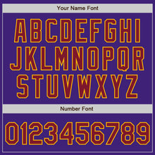 Charger l'image dans la galerie, Custom Purple Crimson-Gold Bomber Varsity Letterman Zipper Jacket