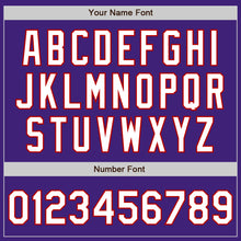 Charger l'image dans la galerie, Custom Purple White-Red Bomber Varsity Letterman Zipper Jacket