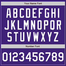 Charger l'image dans la galerie, Custom Purple White Bomber Varsity Letterman Zipper Jacket