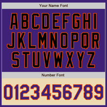 Load image into Gallery viewer, Custom Purple Black Orange-Cream Bomber Varsity Letterman Two Tone Zipper Jacket