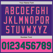 Charger l'image dans la galerie, Custom Purple Pink-Kelly Green Bomber Varsity Letterman Two Tone Zipper Jacket