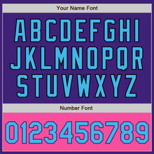 Charger l'image dans la galerie, Custom Purple Sky Blue Black-Pink Bomber Varsity Letterman Two Tone Zipper Jacket