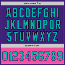 Charger l'image dans la galerie, Custom Purple Aqua Black-Pink Bomber Varsity Letterman Two Tone Zipper Jacket