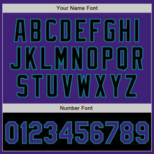 Load image into Gallery viewer, Custom Purple Black-Teal Bomber Varsity Letterman Two Tone Zipper Jacket