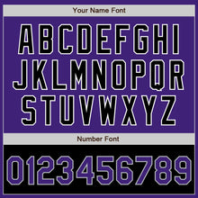 Загрузить изображение в средство просмотра галереи, Custom Purple Black-Gray Bomber Varsity Letterman Two Tone Zipper Jacket