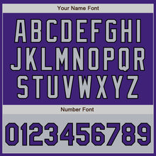 Загрузить изображение в средство просмотра галереи, Custom Purple Gray-Black Bomber Varsity Letterman Two Tone Zipper Jacket