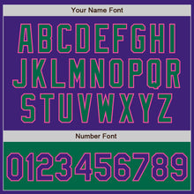 Charger l'image dans la galerie, Custom Purple Kelly Green-Pink Bomber Varsity Letterman Two Tone Zipper Jacket