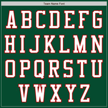 Load image into Gallery viewer, Custom Kelly Green White-Red Bomber Varsity Letterman Zipper Jacket
