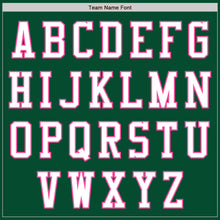 Загрузить изображение в средство просмотра галереи, Custom Kelly Green White-Pink Bomber Varsity Letterman Zipper Jacket