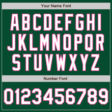 Загрузить изображение в средство просмотра галереи, Custom Kelly Green White-Pink Bomber Varsity Letterman Zipper Jacket