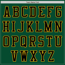 Загрузить изображение в средство просмотра галереи, Custom Kelly Green Black-Gold Bomber Varsity Letterman Two Tone Zipper Jacket