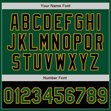 Загрузить изображение в средство просмотра галереи, Custom Kelly Green Black-Gold Bomber Varsity Letterman Two Tone Zipper Jacket