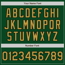 Load image into Gallery viewer, Custom Green Old Gold-Black Bomber Varsity Letterman Zipper Jacket